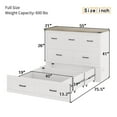thumbnail image 6 of Bellemave Full Size Murphy Bed with Storage Drawer, Foldable Platform Beds with Charging Station, Farmhouse Wood Cabinet Chest Bed for Living Room/Bedroom (White）, 6 of 9
