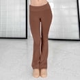thumbnail image 6 of Womens Plus Size Pants 2026 Solid Color Slim Low Waist Flared Trousers Comfortable Casual Pant for Women Brown L, 6 of 7