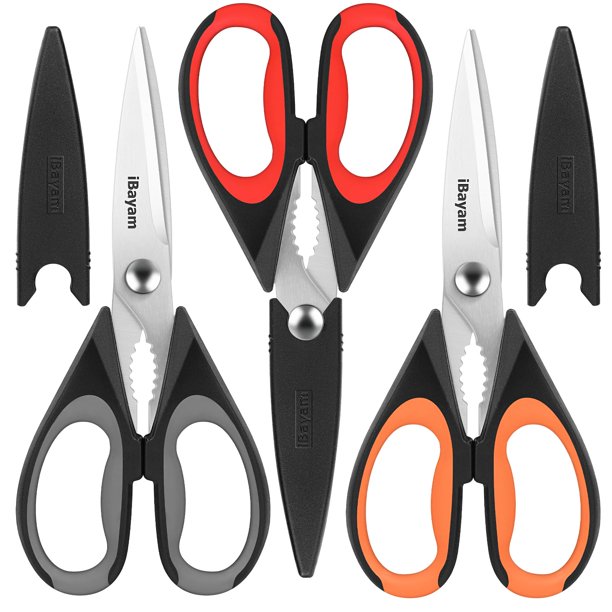 Tijeras de cocina iBayam multiusos, resistentes, paquete de 3