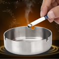 thumbnail image 2 of Bandeja para cenizas de cigarrillos de acero inoxidable, creativa, gruesa, decoración de mesa, paquete de 2-4 4 piezas, 2 of 8