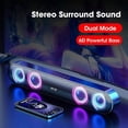 thumbnail image 2 of Barra de sonido inalámbrica para PC, altavoz envolvente 6D con Bluetooth 5.0, barra de sonido estéreo con cable para computadora de escritorio, computadora portátil, cine en casa, TV auxiliar, color, 2 of 5