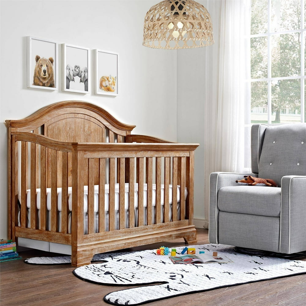 Baby Relax Macy 4in1 Convertible Crib, Natural rustic