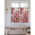 thumbnail image 2 of Pink Roses Bathroom Window Curtain, Spring Floral Elegant Pastoral Butterfly Retro Light Filtering Coffee Kitchen Curtains, Bedroom Living Room Curtains 2 Panel 84"x54", 2 of 6