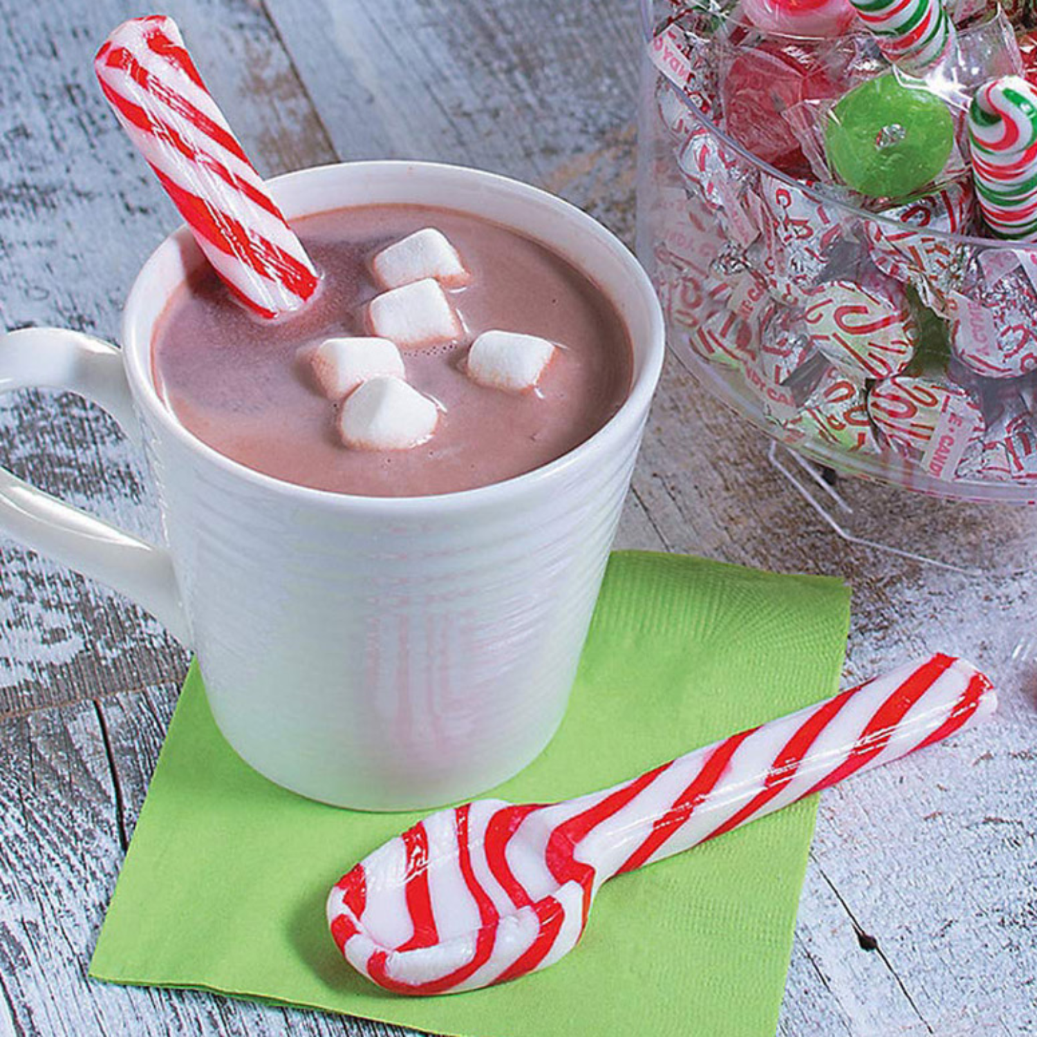 Candy Cane Edible Spoons Peppermint Flavored Candy Hard Candies for Hot Chocolate or Coffee, Sweet Table Decor Christmas Holiday Stocking Stuffer & Party Favors 6-ct. Packs Set of 6 (36 Spoons Total)
