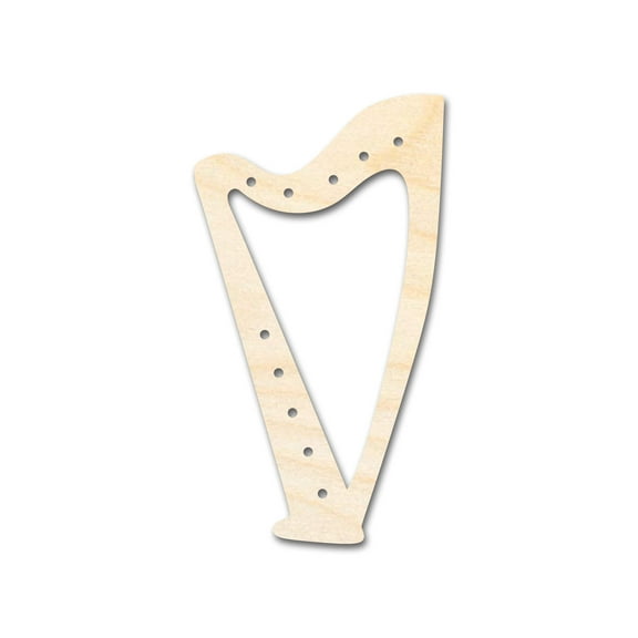 Unfinished Wood Harp with Holes Shape - Craft - up to 46" 8" / 1/4"