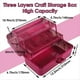 thumbnail image 3 of Caja de Almacenamiento de Herramientas para Manualidades y Color Rosa Brillante, Caja de Herramientas de Transporte Apilable de 3 , Caja de Costura, Organizador para Arte, 3 of 5