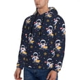 thumbnail image 3 of Naloa Astronaut Surfing Men's Casual Hooded Collar Drawstring Hoodies Pullover Sweatshirts Casual Long Sleeve Shirts-X-Large, 3 of 7