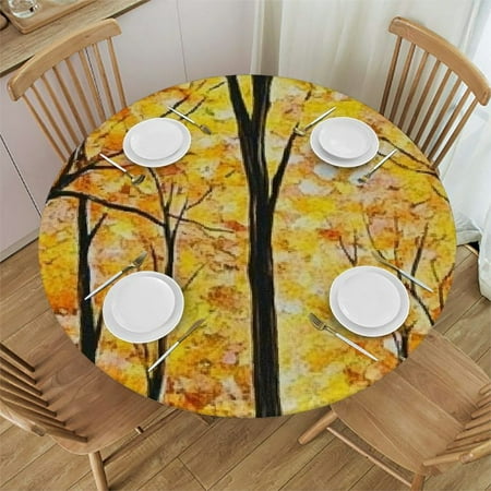 

Sheronv Trees Fall Colors Round Tablecloth Stain-Resistant 100% Polyester 38 -42