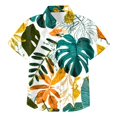 thumbnail image 6 of Boys Hawaiian Shirt Short Sleeve Floral Button Down Shirts Tropical Holiday Beach Top Vacation Clothes 6-12 Months 12-24 Months 2t 3t 4t 5t 6t 7t 8t 9t Children Green 3-4 Years, 6 of 6