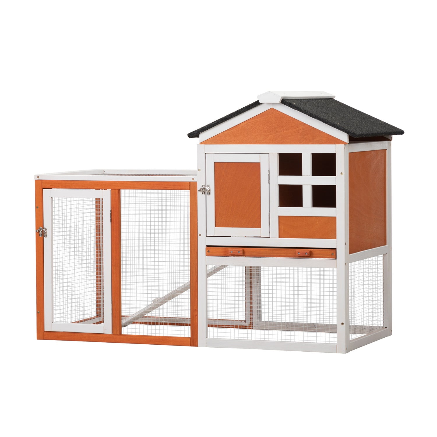 Pefilos 48 Inch Rabbit Houses for Indoor Bunnies, Outdoor Bunny Hutch, Bunny Cage with Run, Pull Out Tray, Rabbit Hutch for 2 Rabbits, Guinea Pig House for Small Animals, Orange Pefilos 48 Inch Rabbit Houses for Indoor Bunnies, Outdoor Bunny Hutch, Bunny Cage with Run, Pull Out Tray, Rabbit Hutch for 2 Rabbits, Guinea Pig House for Small Animals, Orange