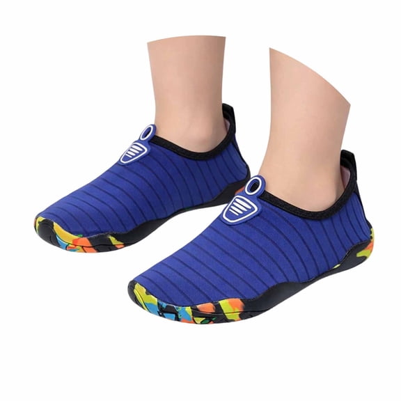 Kids Water Shoes for Girls Boys Swim Beach Hiking Pool Shoes Barefoots for Toddler Blue 10-10.5Y