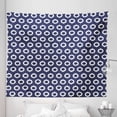 thumbnail image 1 of Navy Blue Tapestry, Grunge Abstact Geometrical Design with Sketchy Round Rectangulars Image, Fabric Wall Hanging Decor for Bedroom Living Room Dorm, 5 Sizes, Dark Blue and White, by Ambesonne, 1 of 1