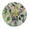 thumbnail image 4 of WYYP Flowers, Butterfly Round Tablecloth with Elastic Edge 100% Polyester Fiber Great for Home Kitchen/Parties/Holiday Dinner White, 4 of 8