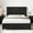 Black, variant on LUXOAK Full Size Bed Frame with Natural Wood Platform, 49" Fluted Headboard, Black