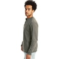 thumbnail image 3 of Hanes Beefy-T Men's Long Sleeve Henley Pebblestone Heather L, 3 of 4