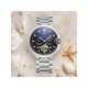 thumbnail image 2 of Fashionable Men's Partially Blue Luminescent Glass Automatic Mechanical Multifunctional Steel Watch, 2 of 4