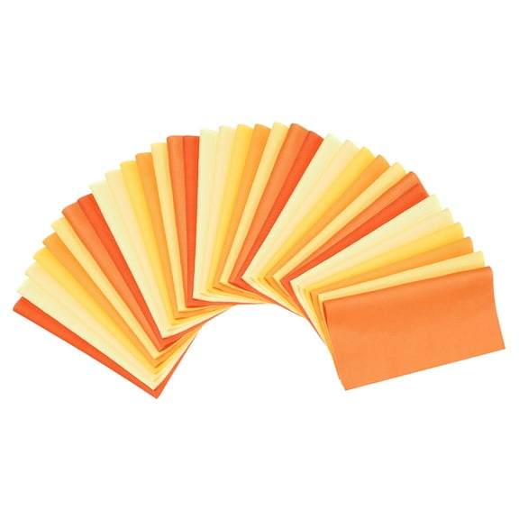 Uxcell 35Pcs 4" x 4" Solid Color Cotton Fabric Bundles Precut Fabric Square, Orange