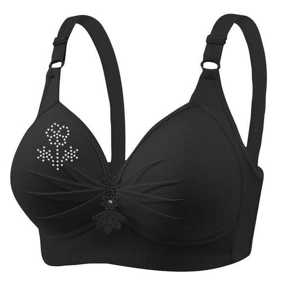 Black Push Up Bras for Women Bras for Women No Underwire Adjustable Bras Full Coverage Support Bralette Plus Size Everyday Bra