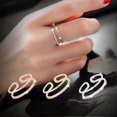 thumbnail image 2 of Anillo de dedo abierto con incrustaciones de diamantes de imitación de doble capa para mujer, decoración de joyería, 2 of 5