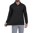 thumbnail image 3 of GIRUNS Men's Golf Polo Shirts Long Sleeve UPF 50+ Lightweight Summer Casual Quick Dry Tee Black L, 3 of 7