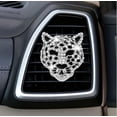 thumbnail image 2 of 2-piece silver shiny leopard pattern air conditioner vent clip, crystal leopard pattern car air freshener and diffuser, crystal stone car decoration and interior accessories., 2 of 5