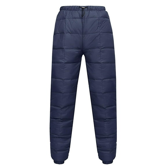 ZHOUCHANKIDS Snow Pants Womens Winter Windproof Down Pants Warm Outdoor Ski Pants Padded Loose Ultralight Warm Trousers Navy XXXXXXL