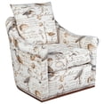 thumbnail image 7 of Sunset Trading Birdscript Rolled Arms/Nailhead Trim Fabric Swivel Chair in Cream, 7 of 7