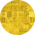 thumbnail image 1 of Ahgly Company Indoor Round Patchwork Yellow Transitional Area Rugs, 7' Round, 1 of 4