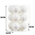 thumbnail image 3 of 12 Pack Christmas Pearl Ball Ornaments - 2.36" White Glittered Baubles for Tree Holiday Party Decor, 3 of 7