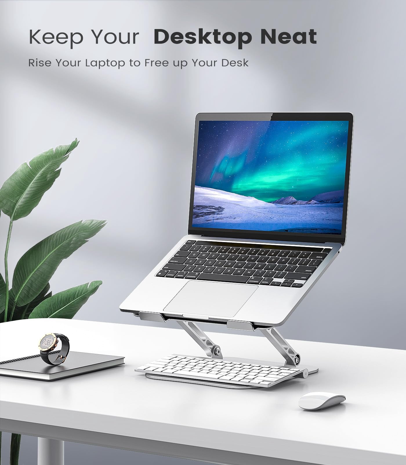 Laptop Stand Adjustable Computer Sturdy Aluminum For Desk Foldable Holder Portable Riser 11-16-inch Notebook Tablet And More