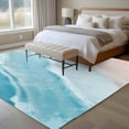 thumbnail image 5 of Teal Blue Washable Living Room Rugs 5'x7', Gradient Sea Waves Sandy Beach Coastal Scenery Low Pile Throw Large Area Rugs Non-Slip Sturdy Edge Binding Carpet for Dining Room Bedside Kitchen, 5 of 9