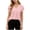 Pink, variant on V-Neck Double Ruffle Flutter Sleeve Blouse Women's Casual Cotton Spandex Summer Everyday Top