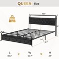 Afuhokles Fabric Bed Frame with LED Light, USB Charging, Queen Size