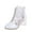 White, variant on Women's Lace Chunky High Heel Shoes Fashion Hollow Out Breathable Ankle Boots