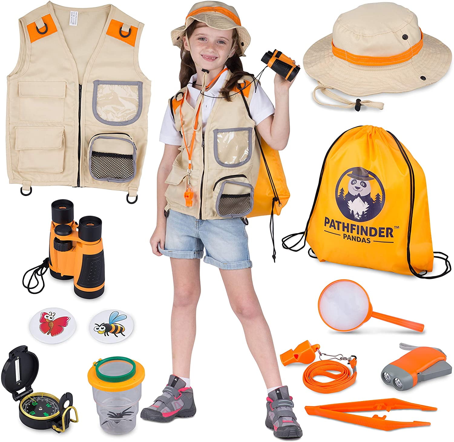 Kids Explorer Kit Premium Kids Camping Toys And Outdoor Adventure Kits For Boys And Girls 3 12 Years Old Backyard Safari Vest Hat Kids Binoculars Flashlight Bug Kits For Kids