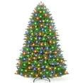thumbnail image 1 of 4.5 FT Prelit Artificial Christmas Tree with Dual Color LED Lights, 380 Branch Tips, Hinged Branches, Foldable Metal Stand, Foot Pedal, Easy Assembly, Indoor Holiday Home Decor, 1 of 8