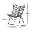 thumbnail image 4 of Noble House Broxon Wicker Outdoor Accent Chairs, Boho Style, Gray and Black (Set of 2), 4 of 11