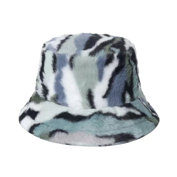 Sombreros de cubo esponjosos de piel sintética de leopardo de vaca para mujer, sombrero de sol cálido para exteriores, gorra de pescador peluda de terciopelo suave, moda de Panamá para niña, Invierno