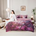 thumbnail image 5 of Homewish Dreamy Floral Halloween Ghost 7pcs Queen Bedding,Pink Bow Daisy Wildflower Print Bedding Comforter Set Queen,Pink Reversible, 5 of 8