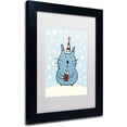 thumbnail image 2 of Trademark Fine Art "Christmas Snow Cat" Canvas Art by Carla Martell, White Matte, Black Frame, 2 of 3