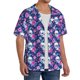 thumbnail image 2 of Fotbe Skull Flower Camisa Estampada de Manga Corta para Hombre, Casual de Verano, Estilo Playero, Sin Arrugas-3X-Large, 2 of 5
