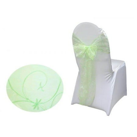 Leaf Motif Embroidered Chair Sash