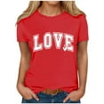 thumbnail image 6 of Wowcloth Women's Short Sleeve Cotton T-Shirt, Loose Fit Casual with Valentine's Day Print Round Neck for Everyday Wear, 6 of 8