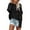 Black, variant on Women's Fashion Casual Lace Trim Mesh Breathable Knitted Sweater Long Sleeve Pullover Tops Grey,M