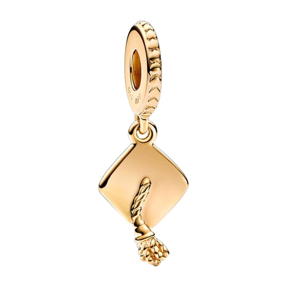 NINGAN 925 Sterling Silver Charm for Bracelets Golden graduation cap Pendant Charm Women Bracelet Charm