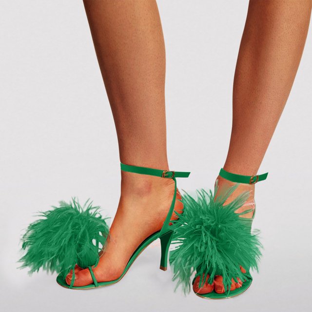 CAICJ98 Platform Sandals Sandals for Women Bohemian Flat Rhinestone Comfortable Beaded Open Toe Elastic Back Summer Jewel Strappy Sandals,Green
