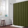 thumbnail image 5 of Green Solid Color Fabric Shower Curtain Dark Olive Washable Shower Curtains for Bathroom, Waterproof Bath Curtain with Hooks Home Decor 36x72in, 5 of 8