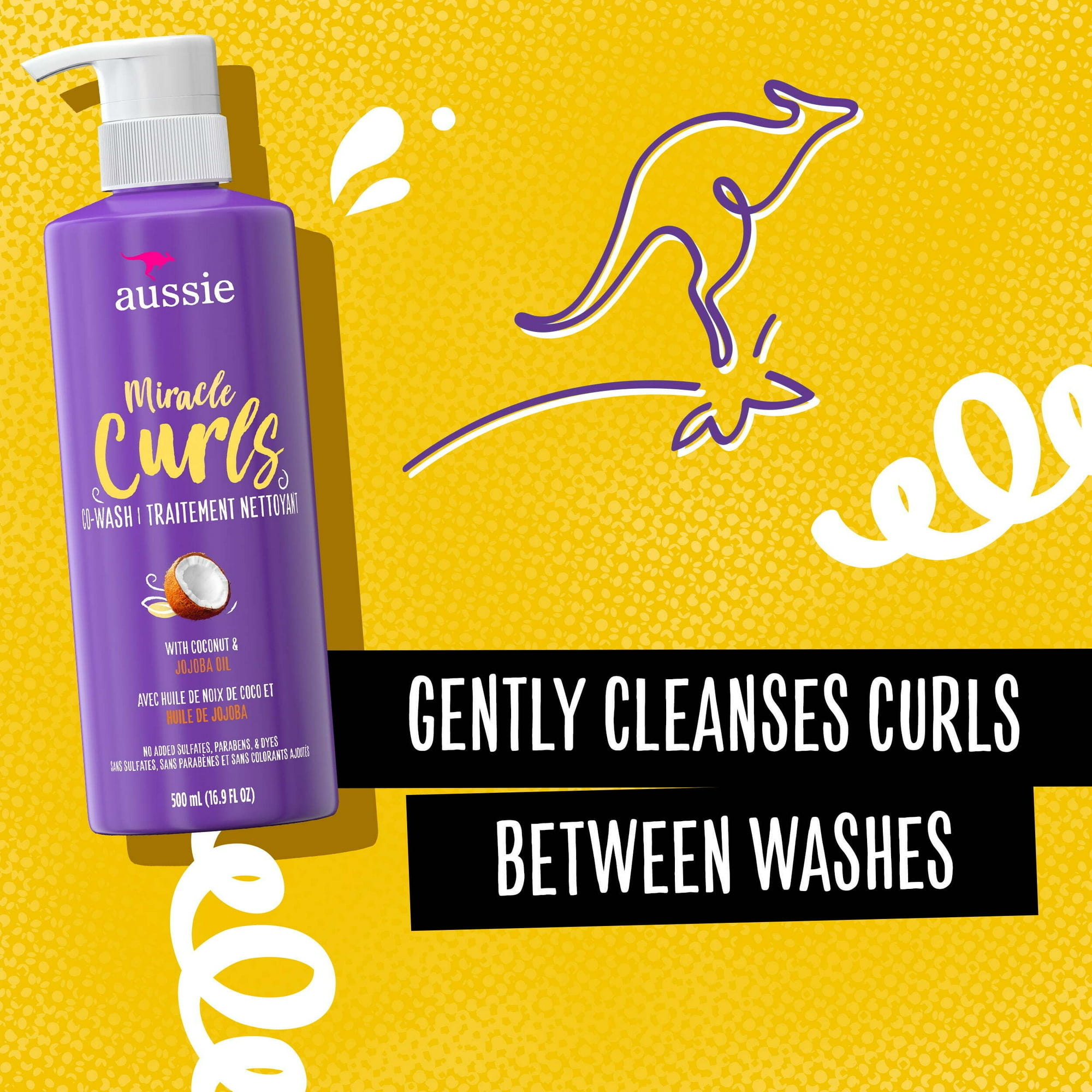 Aussie Miracle Curls Co Wash with Coconut, Jojoba Oil, 16.9 Oz