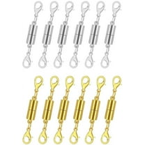 Pack of 12 Gold and Silver Color Magnetic Lobster Clasps for Jewelry. Strong Magnet Accessory for Necklace, Bracelet. DIY Friendly. (Regular)
