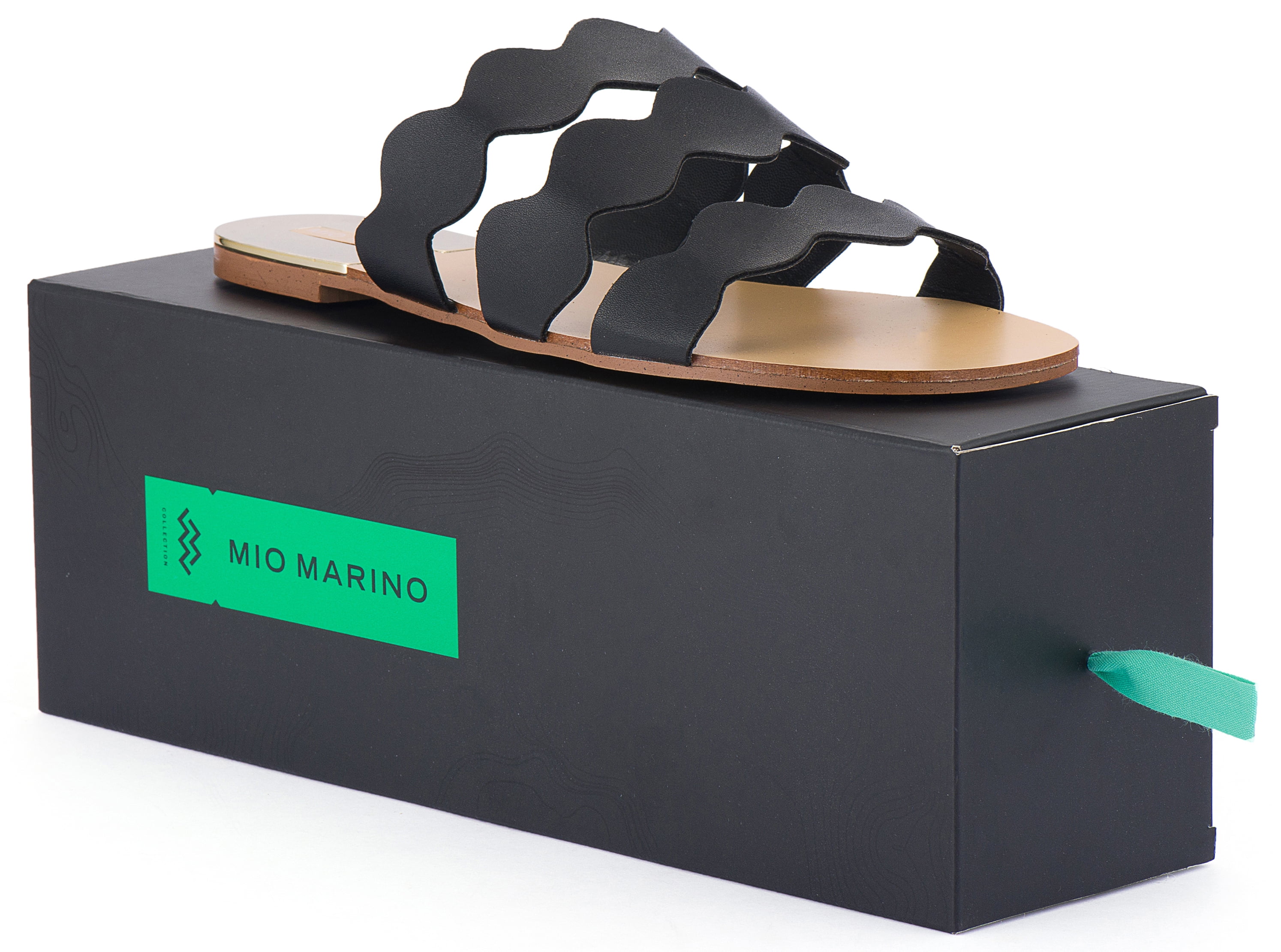 Mio Marino Frillscalloped Slide Sandals for Women